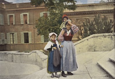 ローマ、三位一体の山に昇る家族 作： European Photographer